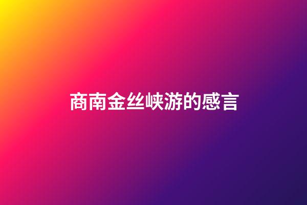 商南金丝峡游的感言