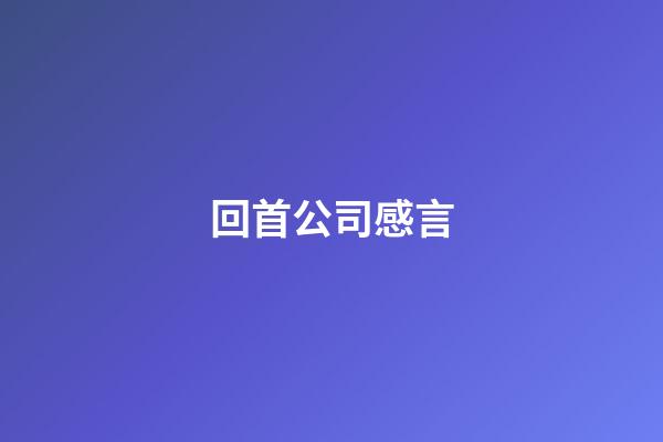 回首公司感言