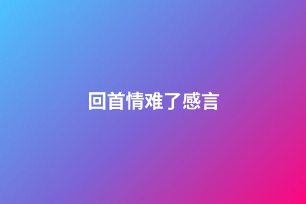 回首情难了感言