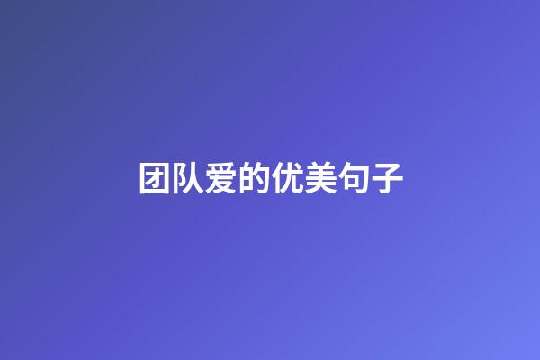 团队爱的优美句子