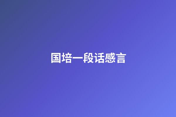 国培一段话感言