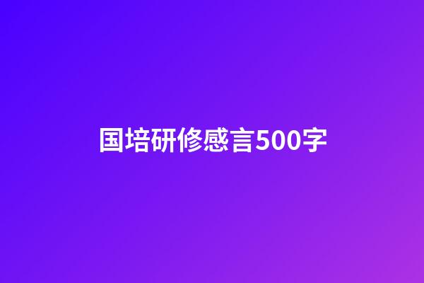 国培研修感言500字