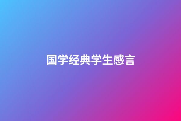 国学经典学生感言