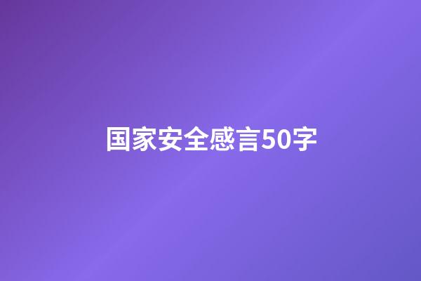 国家安全感言50字