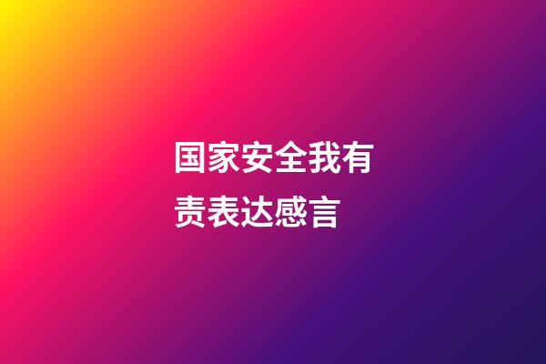 国家安全我有责表达感言