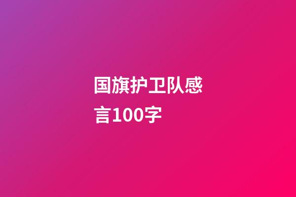 国旗护卫队感言100字