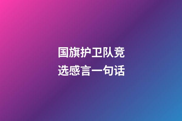 国旗护卫队竞选感言一句话