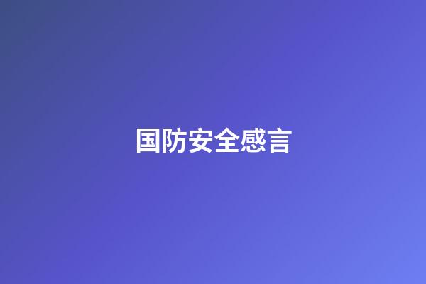 国防安全感言