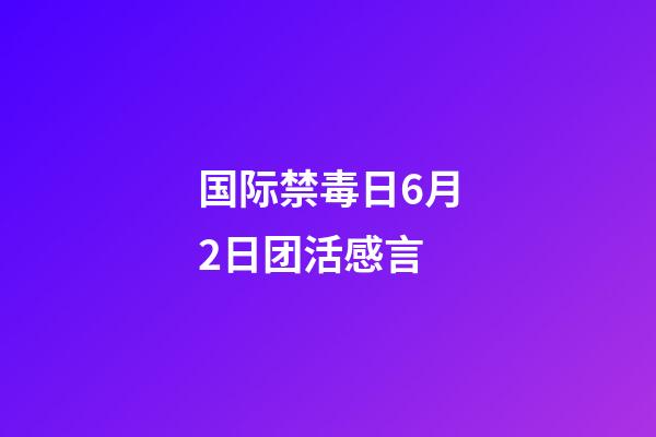 国际禁毒日6月2日团活感言