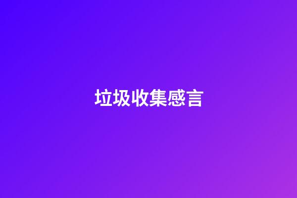 垃圾收集感言