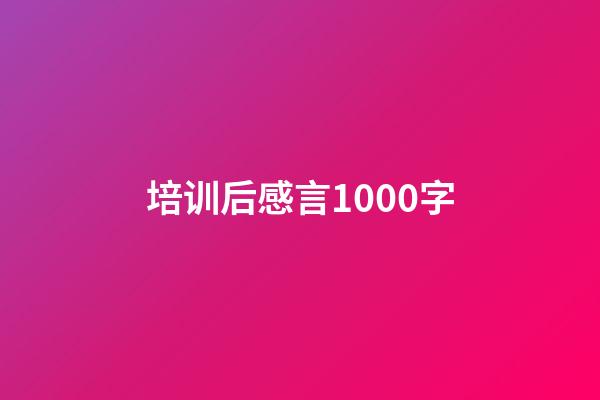 培训后感言1000字