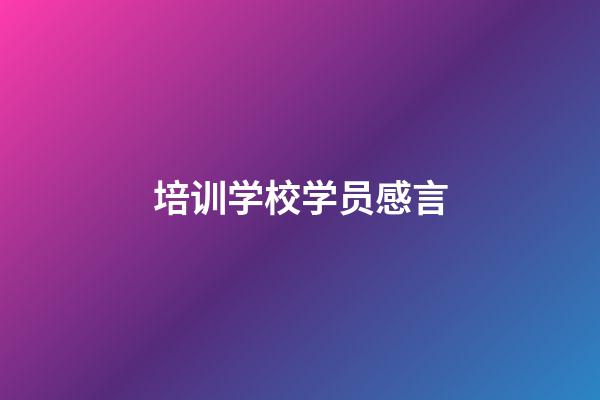 培训学校学员感言