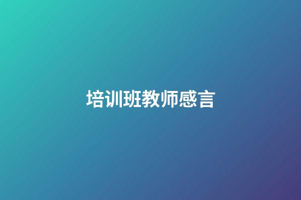 培训班教师感言