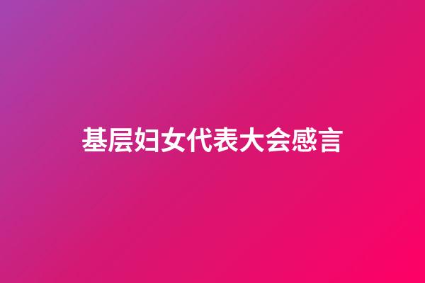 基层妇女代表大会感言