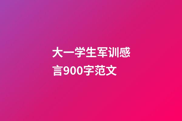 大一学生军训感言900字范文