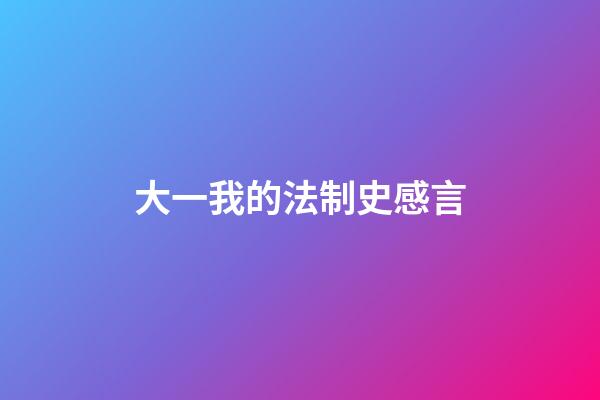 大一我的法制史感言