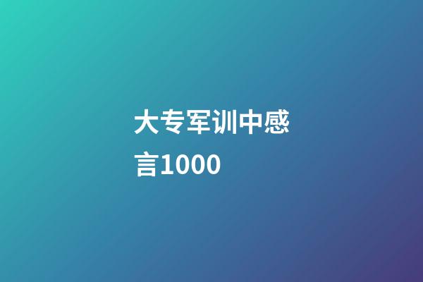 大专军训中感言1000