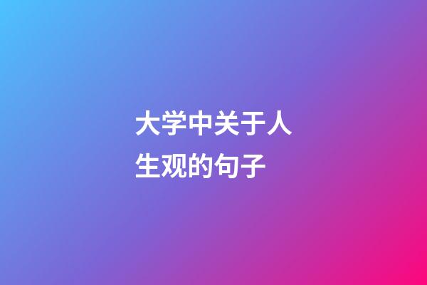 大学中关于人生观的句子