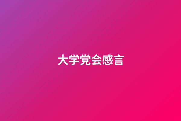 大学党会感言