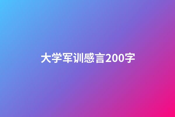 大学军训感言200字