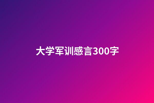 大学军训感言300字