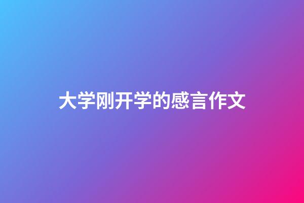 大学刚开学的感言作文