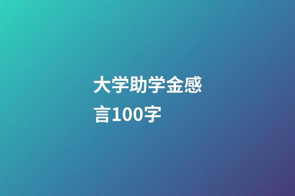 大学助学金感言100字