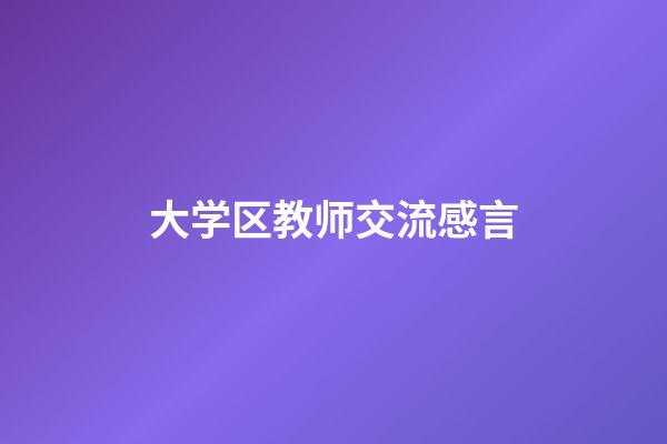 大学区教师交流感言