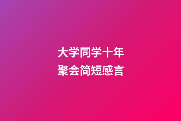 大学同学十年聚会简短感言