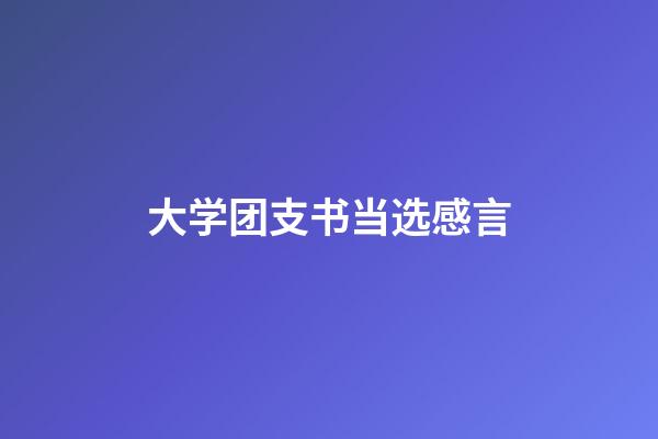 大学团支书当选感言