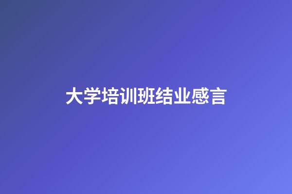 大学培训班结业感言