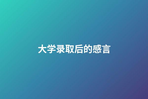 大学录取后的感言