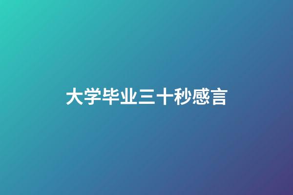 大学毕业三十秒感言