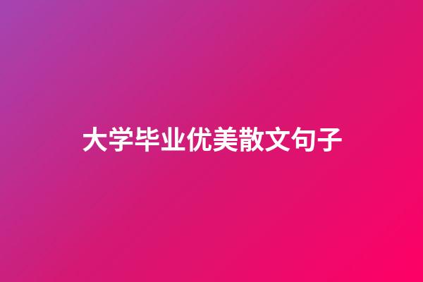 大学毕业优美散文句子