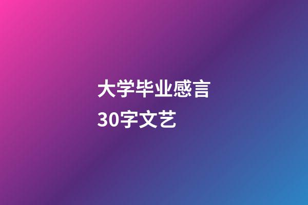 大学毕业感言30字文艺