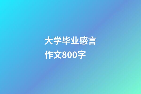 大学毕业感言作文800字