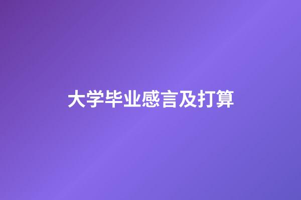 大学毕业感言及打算