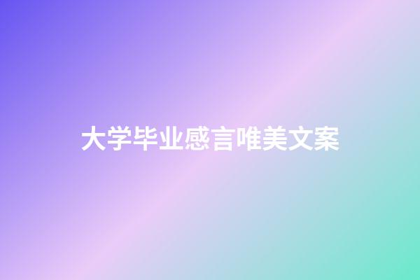 大学毕业感言唯美文案