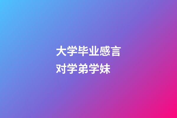 大学毕业感言对学弟学妹