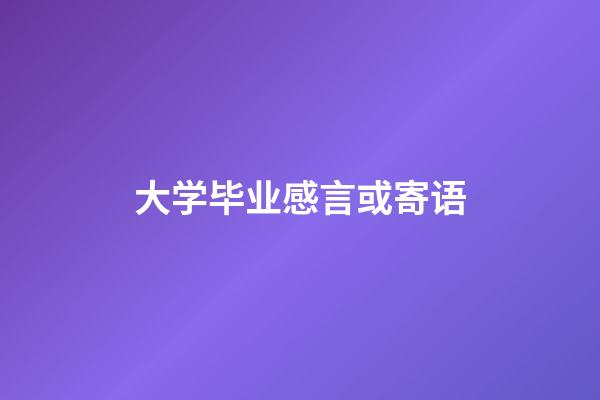 大学毕业感言或寄语