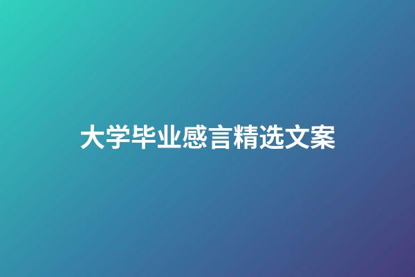 大学毕业感言精选文案