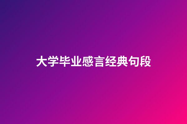 大学毕业感言经典句段