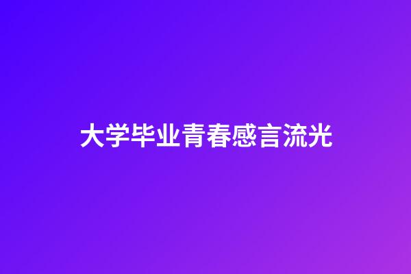 大学毕业青春感言流光