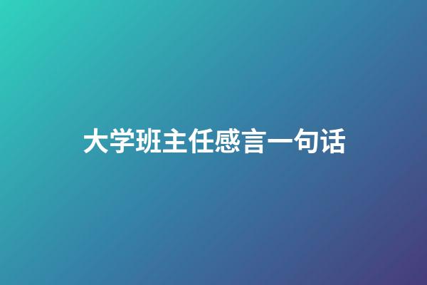 大学班主任感言一句话