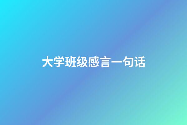 大学班级感言一句话