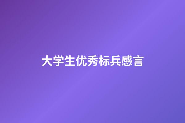 大学生优秀标兵感言