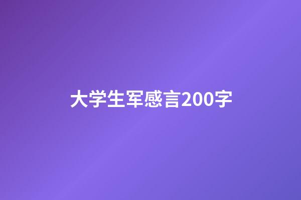 大学生军感言200字