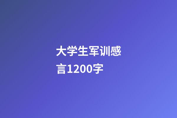 大学生军训感言1200字