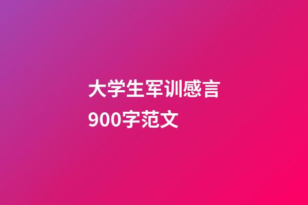 大学生军训感言900字范文