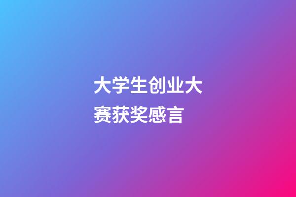 大学生创业大赛获奖感言